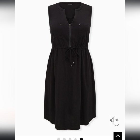 GREY - Mini Challis Zip-Front Shirt Dress - Picture 4 of 5